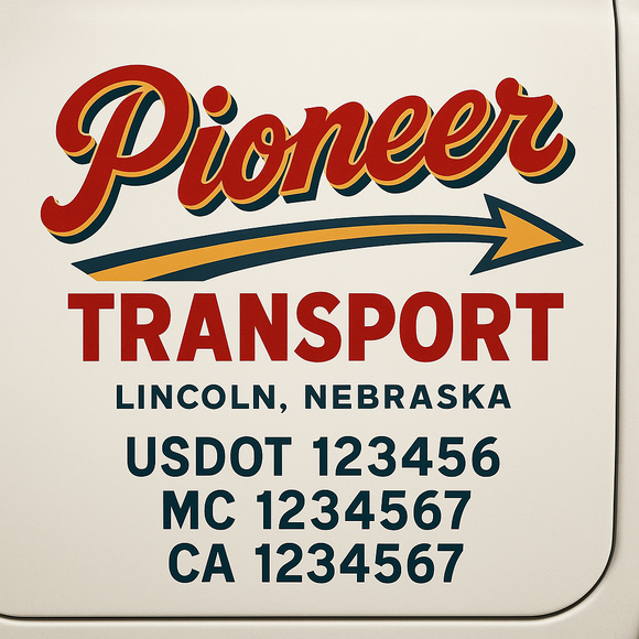Truck Door Decal Sticker Lettering With USDOT, MC, CA, KYU, GVW & More | Custom Truck Door Decal Sticker Signs (Set of 2)