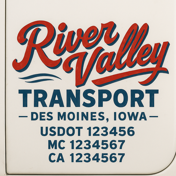 Truck Door Decal Sticker Lettering With USDOT, MC, CA, KYU, GVW & More | Custom Truck Door Decal Sticker Signs (Set of 2)