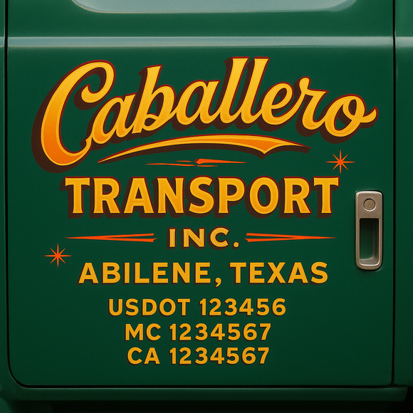 Truck Door Decal Sticker Lettering With USDOT, MC, CA, KYU, GVW & More | Custom Truck Door Decal Sticker Signs (Set of 2)