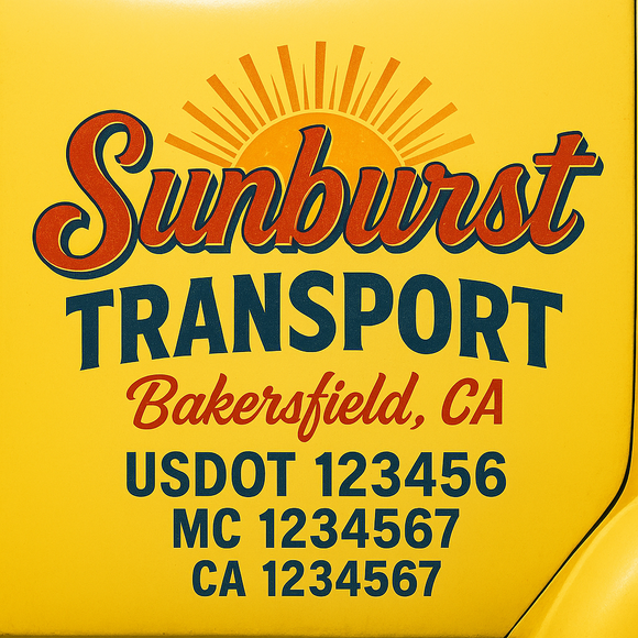 Truck Door Decal Sticker Lettering With USDOT, MC, CA, KYU, GVW & More | Custom Truck Door Decal Sticker Signs (Set of 2)