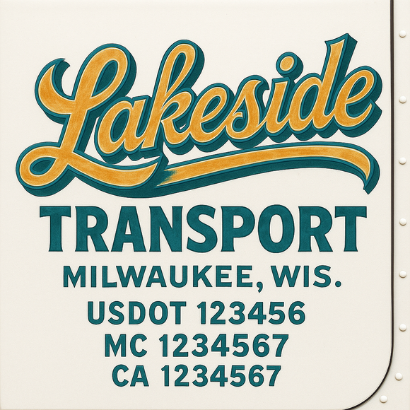 Truck Door Decal Sticker Lettering With USDOT, MC, CA, KYU, GVW & More | Custom Truck Door Decal Sticker Signs (Set of 2)