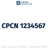 CPCN Number Decal Sticker Sign (Set of 2)