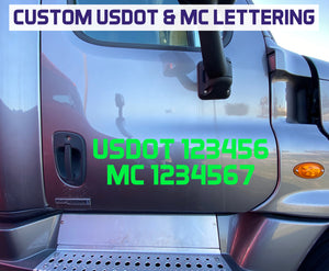 custom usdot & mc lettering decal stickers