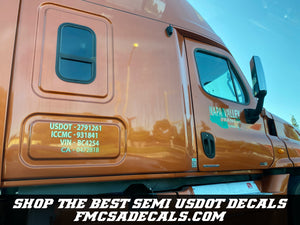 custom semi truck usdot decal stickers