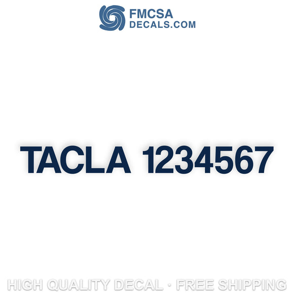 TACLA Number Decal Sticker (Set of 2)