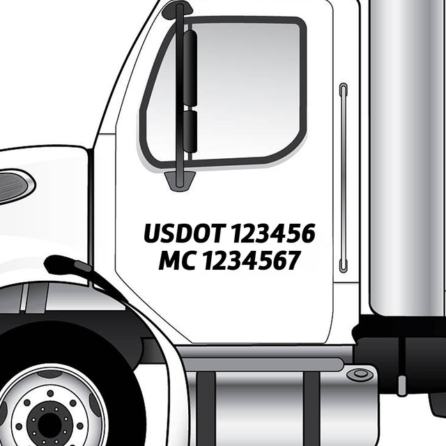 usdot & mc number decal sticker on truck