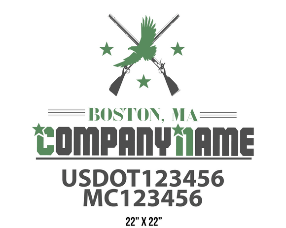 company name truck decal military and usdot mc 