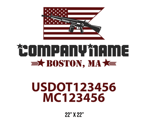 company name truck decal military and usdot mc 