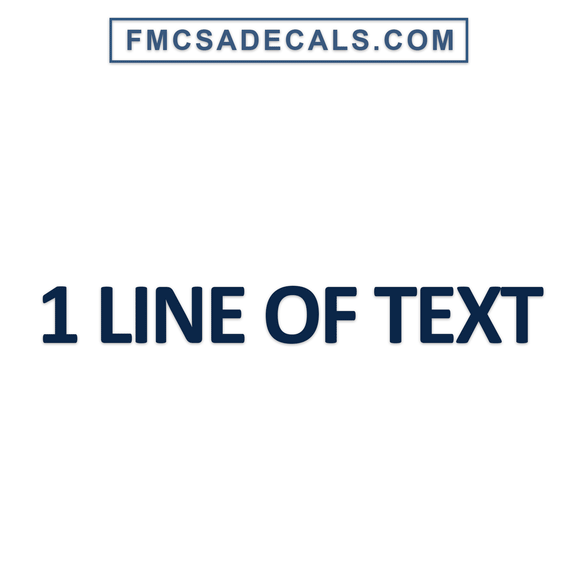 1 line of text decal