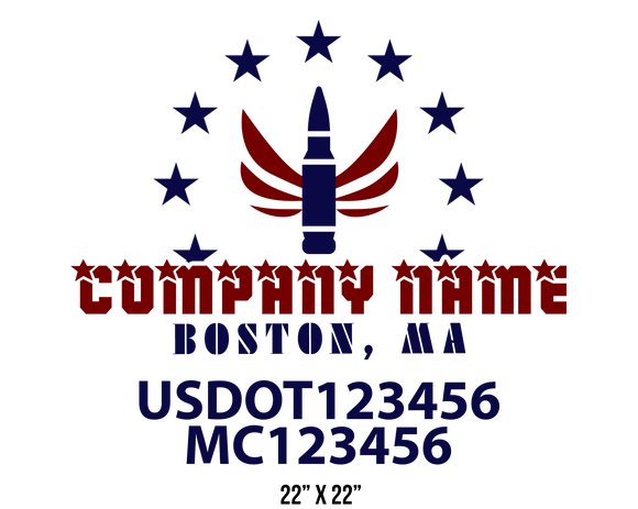 company name truck decal military and usdot mc 