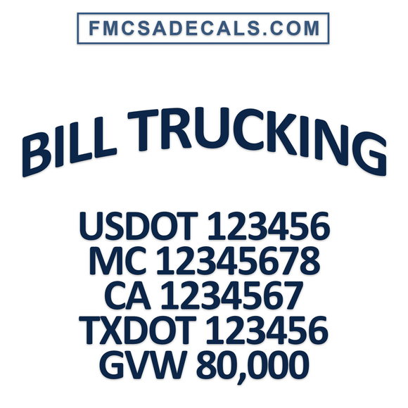 Company Name Truck Decal