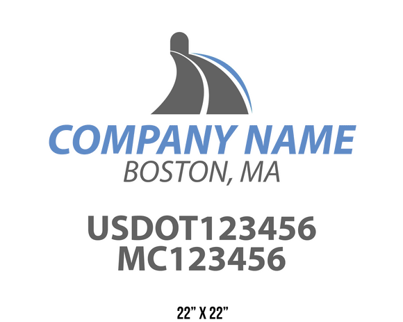 company name truck decal logistics and transportation contemporary usdot mc 