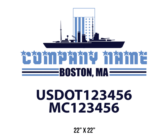 company name truck decal military and usdot mc 