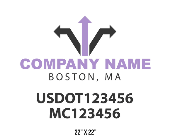 company name truck decal logistics and transportation contemporary usdot mc 