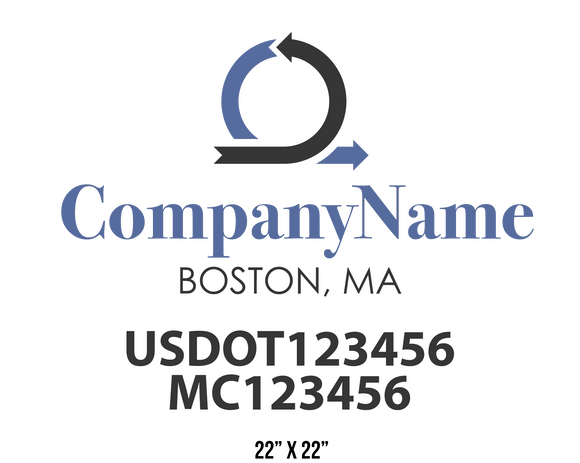 company name truck decal logistics and transportation contemporary usdot mc 