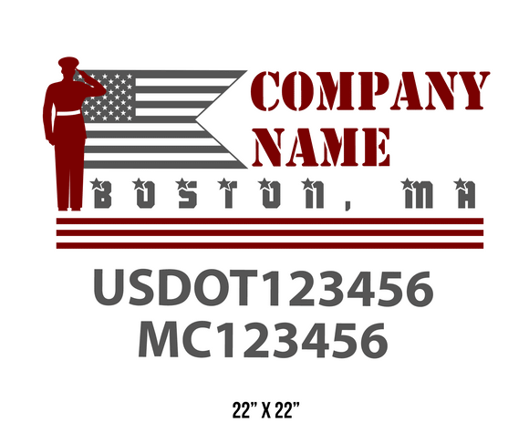 company name truck decal military and usdot mc 