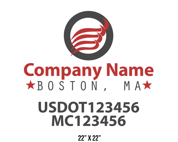 company name truck decal logistics and transportation contemporary usdot mc 