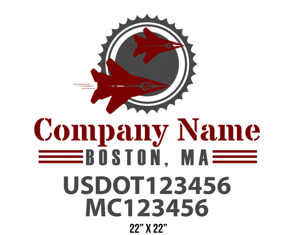 company name truck decal military and usdot mc 