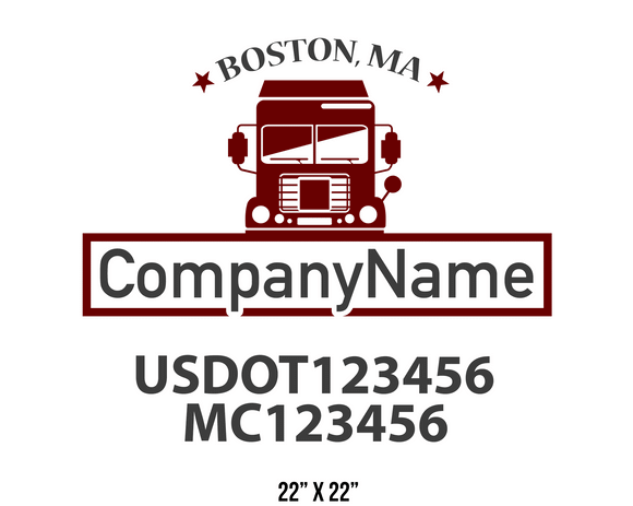 company name truck decal logistics and transportation contemporary usdot mc 