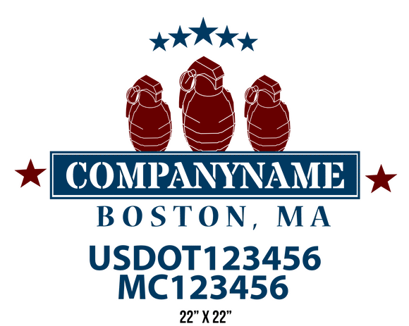company name truck decal military and usdot mc 