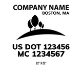 company name truck decal lawn care landscaping and usdot mc 