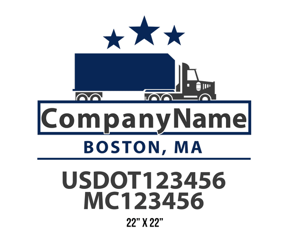 company name truck decal logistics and transportation contemporary usdot mc 