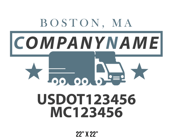 company name truck decal logistics and transportation contemporary usdot mc 