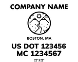 company name truck decal lawn care landscaping and usdot mc 