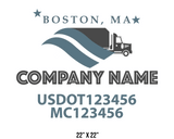 company name truck decal logistics and transportation contemporary usdot mc 