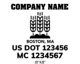 company name truck decal lawn care landscaping and usdot mc 
