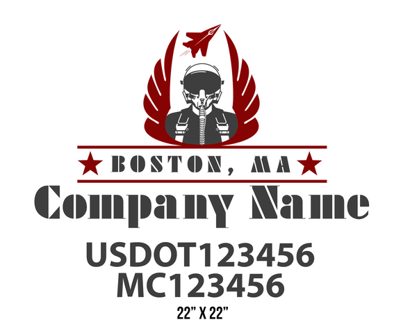 company name truck decal military and usdot mc 