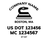 company name truck decal lawn care landscaping and usdot mc 