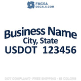 arched business name, city and usdot number sticker decal