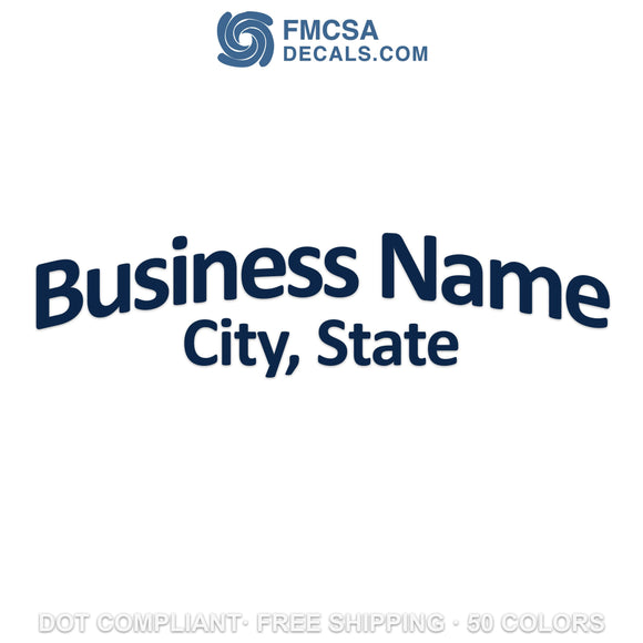 arched business name with city and state decal sticker