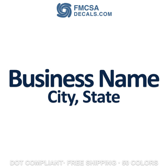 business name with city and state decal sticker