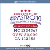 Company Name, Truck Door Decal, Location, USDOT, MC, GVW, CA