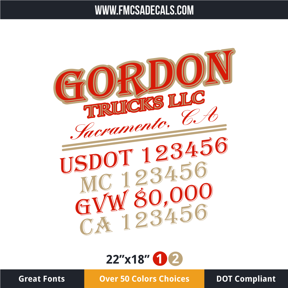 Custom US DOT & FMCSA Regulation Decals & Stickers for Business – FMCSA ...