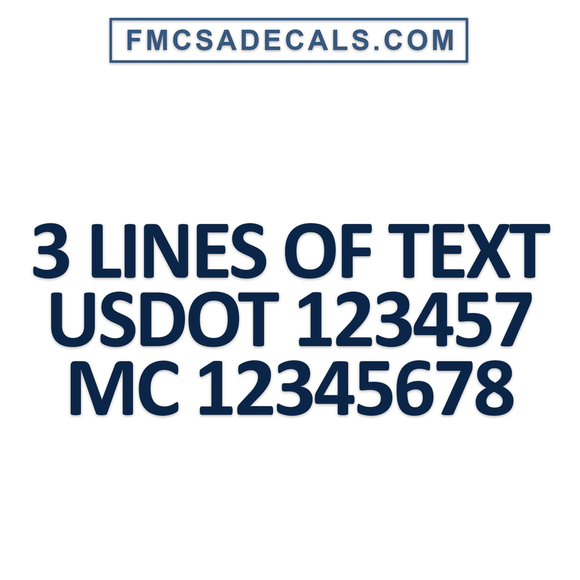 3 lines of text decal