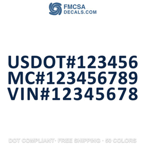 usdot mc vin number decal sticker justified