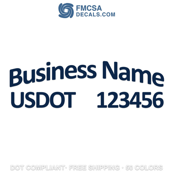 arched business name with usdot decal