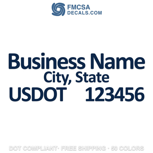 business name decal, location & usdot decal sticker