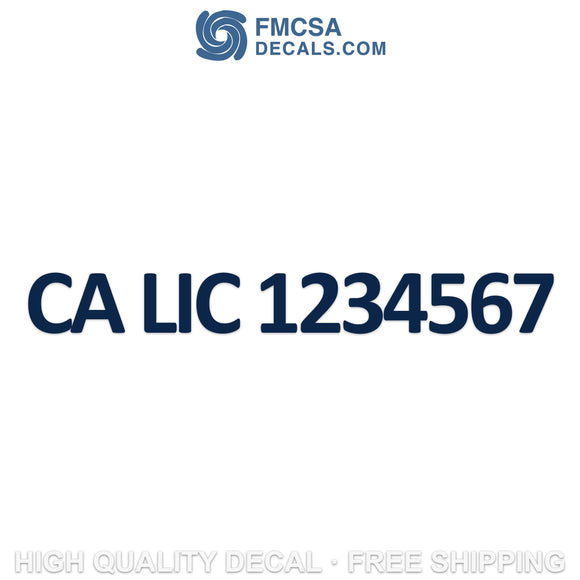 ca lic number decal