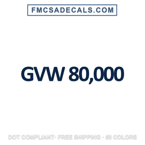 gvw number decal (gross vehicle weight)