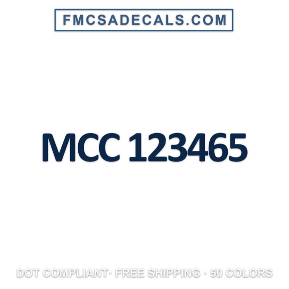 mcc number decal