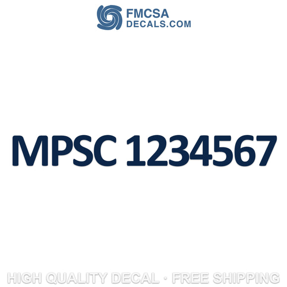 MPSC number decal
