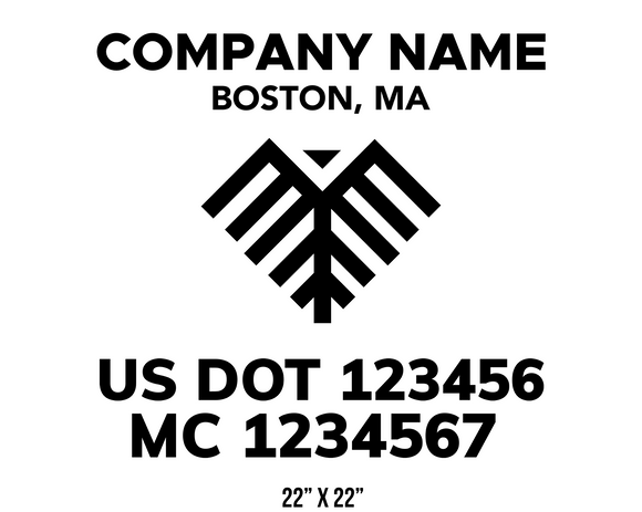 company name truck decal eagle minimalist and usdot mc patriotic