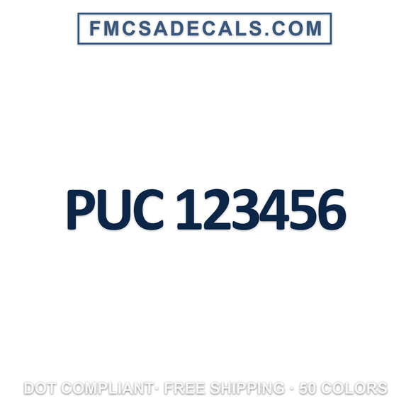 puc number decal