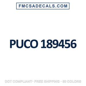 puco number decal