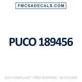 puco number decal