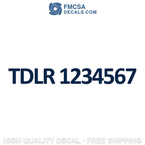TDLR number decal